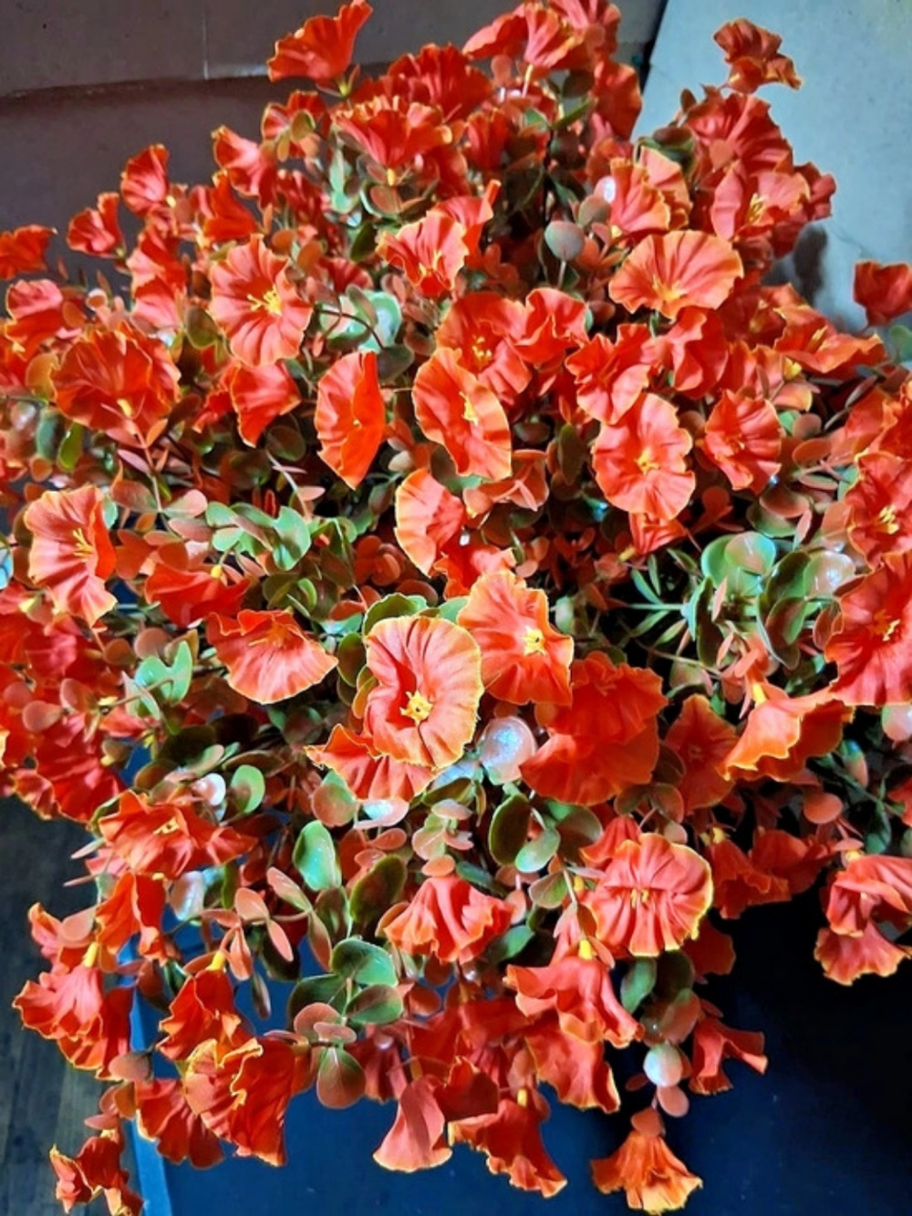 Red & Green Faux Floral Garland